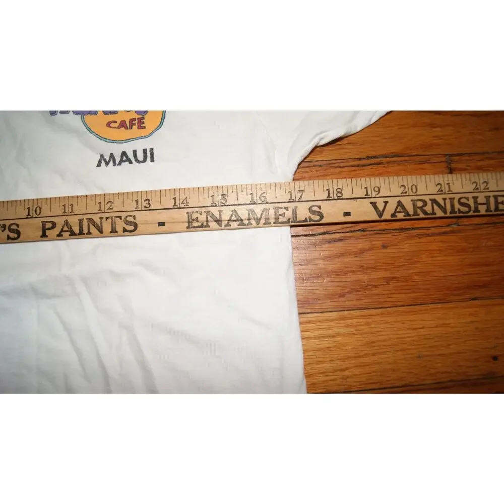 VTG 90s Hawaii Hard Rock Cafe T-Shirt Mens S White Maui Surfboards USA - Picture 7 of 8